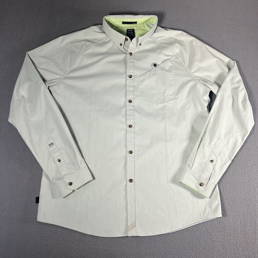 Oakley Iconic Button Up Tech Over Shirt Mint Green Size Large